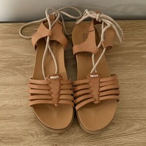 Roolee Tan Strappy Women's Sandals